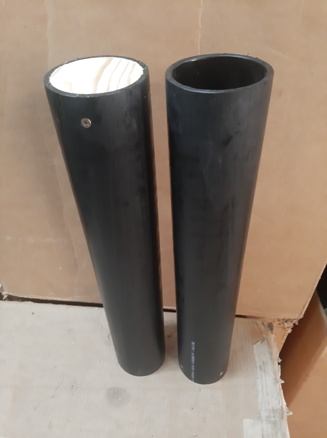 3" SDR17 tube 20" long <br>1 1/2" plug