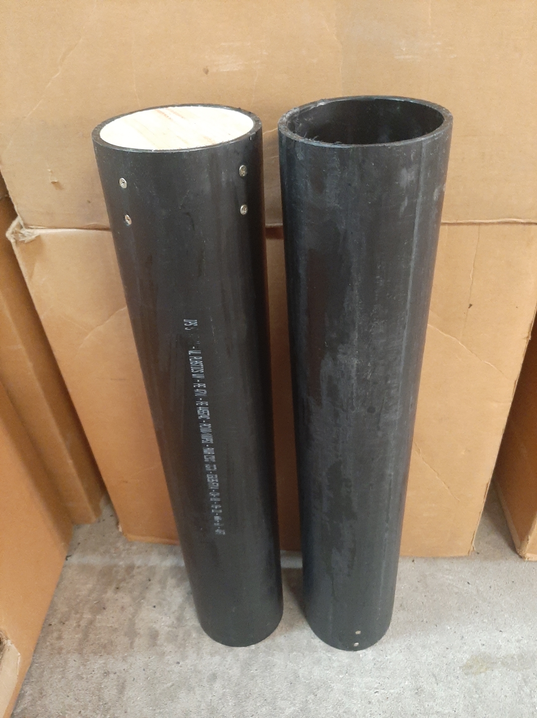 5" SDR21 tube 30" long <br>3" plug
