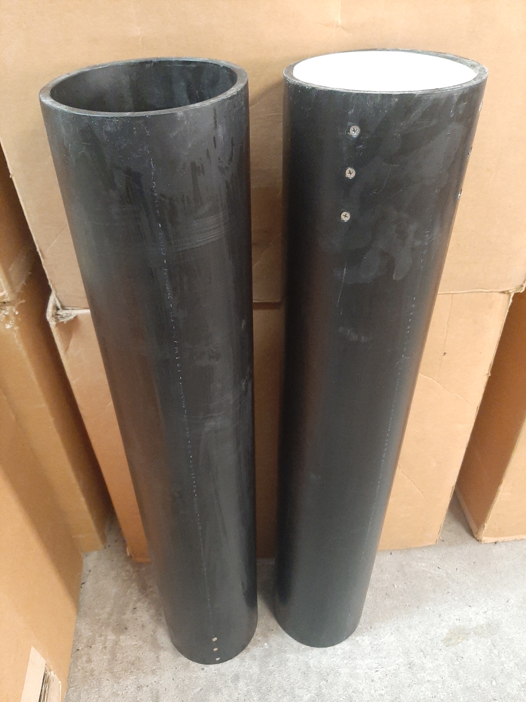 6" tube 36" long <br>4 1/2" plug