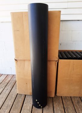 8″ tube 48″ long. 6″ thick end grain plug