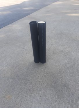 2″ tube 15″ long 1 1/2″ plug
