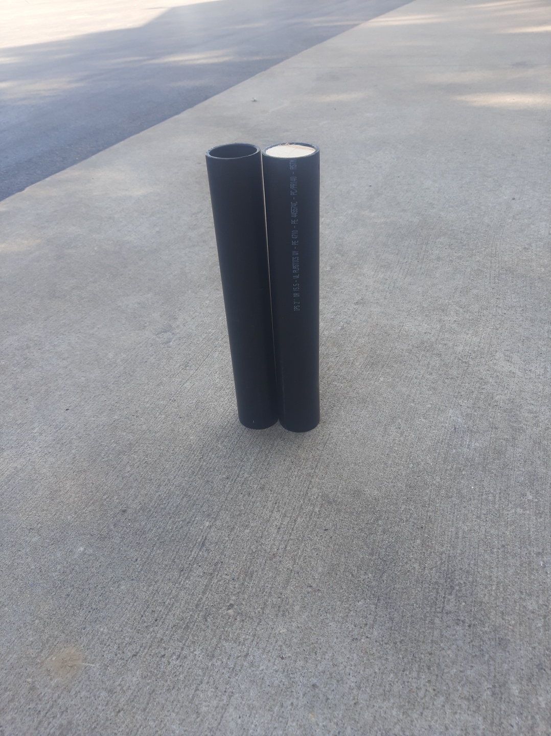 2" tube 15" long <br>1 1/2" plug